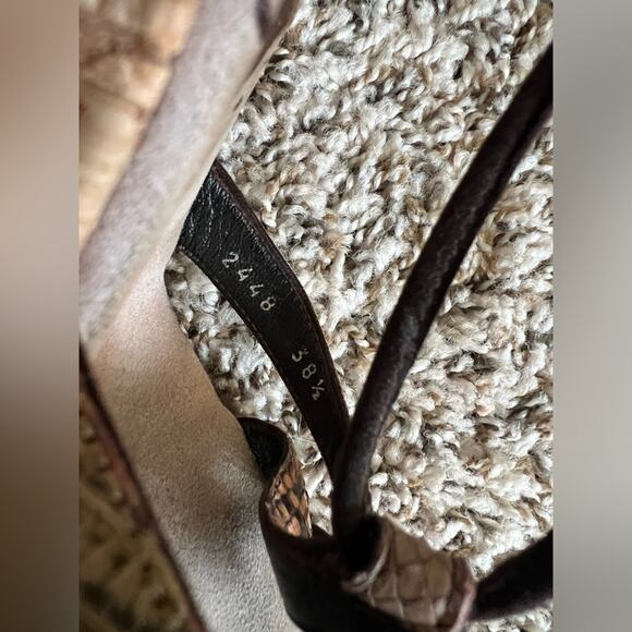 Prada Snake print strappy sandals cork wedge size 38.5 Chic Mob Wife - Picture 13 of 15